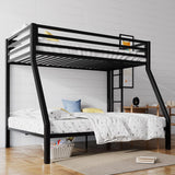 Loft Bunk Bed Twin Over Full with Ladder and Guardrail,Heavy Duty Metal Slats Support No Box Spring Needed Small Space