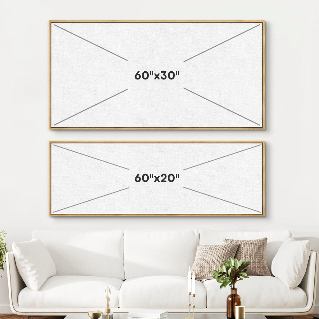 Large Framed Canvas Print Wall Art Neutral Mountain Landscape Serene Watercolor Style Illustrations Modern Art Calm