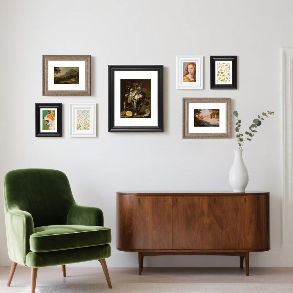 2-Pack - 8" x 10" Matted to 5" x 7" Rustic Farmhouse Wooden Picture Frames with Luxury Wide Molded Edge, Removable