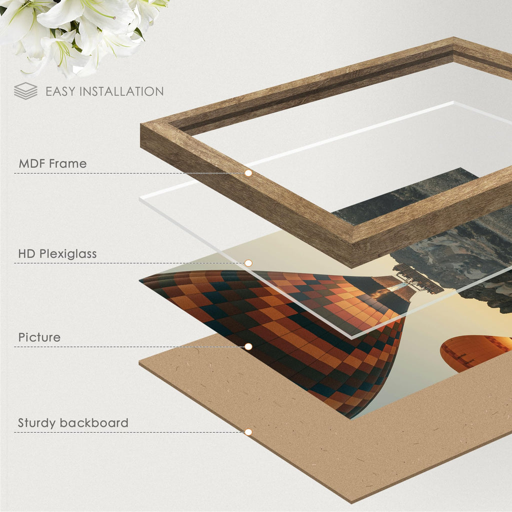 24x36 Poster Frame Natural Woodgrain Brown, for Wall Mount, 1 Pack