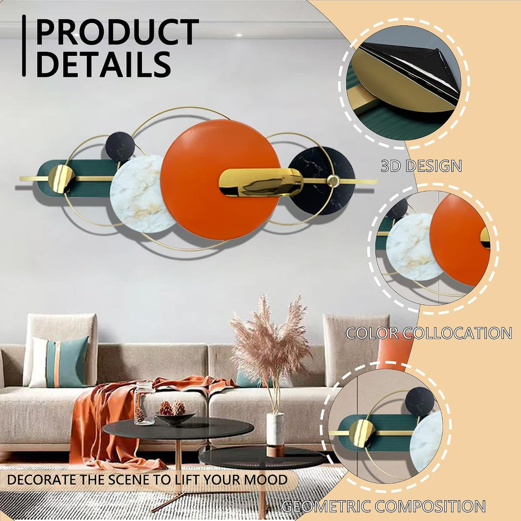 Large Metal Wall Art,Orange,60×24 In,Wall Decor
