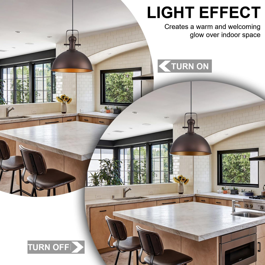 12 Inch ORB Farmhouse Pendant Lights Island 2 Pack