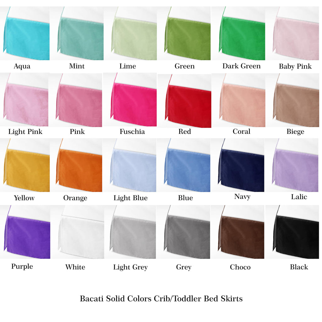 Solid Crib/Toddler Bed Skirt Dust Ruffle, Pink, 13 inches Drop