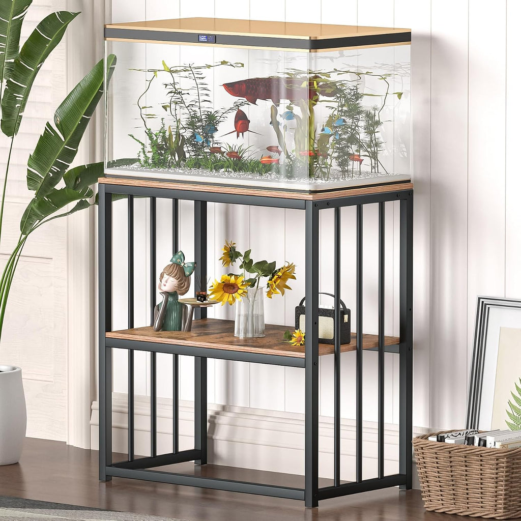 20-29 Gallon Aquarium Stand, Heavy Duty 2-Tier Metal Fish Tank Stand with Storage Shelf, Holds Up to 400 LBS