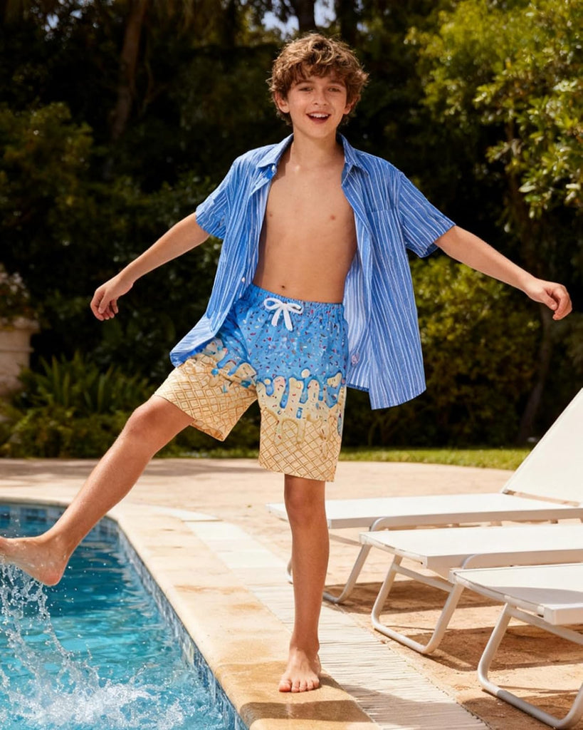 Boys Swim Trunks with Compression Liner Bathing Suit