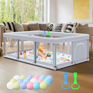 74" ×50" Large Baby Playpen, Baby Playard for Babies and Toddlers, PlayPen for Indoor & Outdoor, Sturdy Safety Play