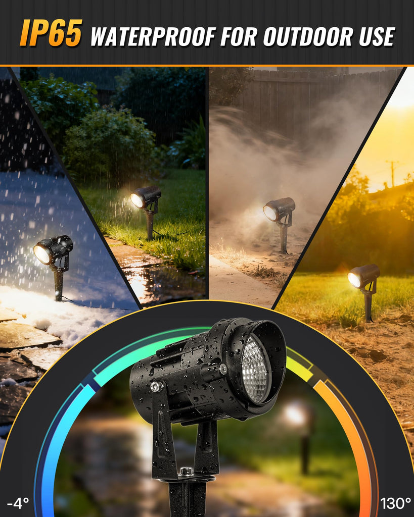 6W 700LM Low Voltage Landscape Lighting, 12V AC/DC 3000K Warm White LED Low Voltage Landscape Lights, IP65 Waterproof