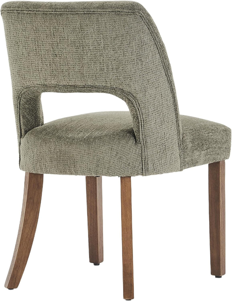 Wooden Dining Chairs Set of 2, Modern Fabric Upholstered Dining Room Chair Kitchen Chairs, Farmhouse Dinner Chair for