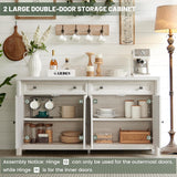 Farmhouse Sideboard Buffet Cabinet with Drawers, 59" Large Credenza Kitchen Storage Cabinets with Shelves & 4 Doors