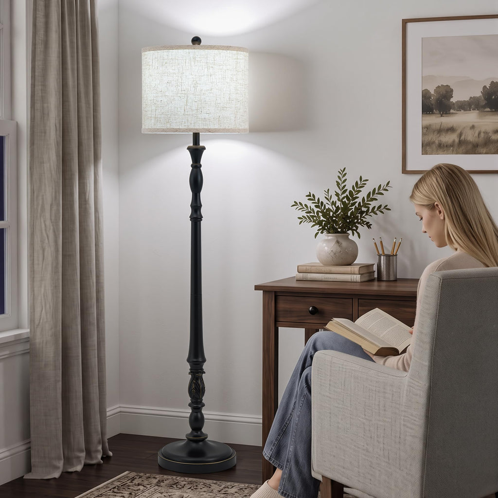 Floor Lamps, 60" Vintage Standing Lamp Office