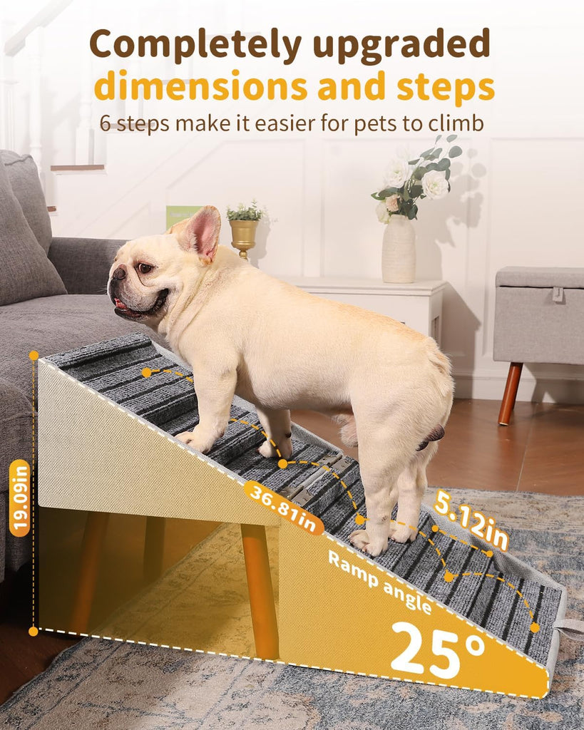 Dog Ramp for Couch Ottoman 2-in-1 Foldable Dog Stairs for Small Dogs