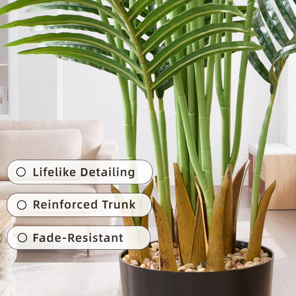 5FT Artificial Palm Trees 2 Pack, Lifelike Tropical Cane Palm