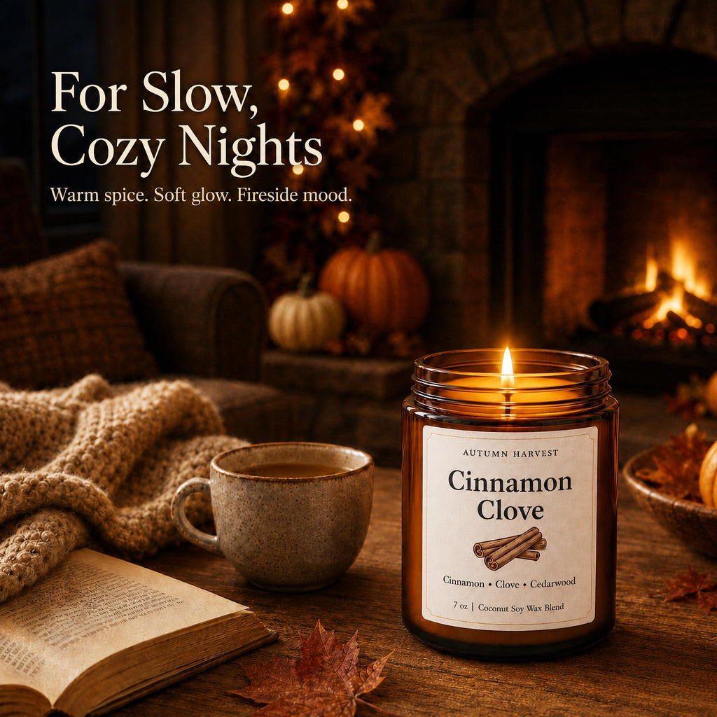 Fall Scented Candle Set of 6, 7 oz Soy Candles, Autumn Gift Set