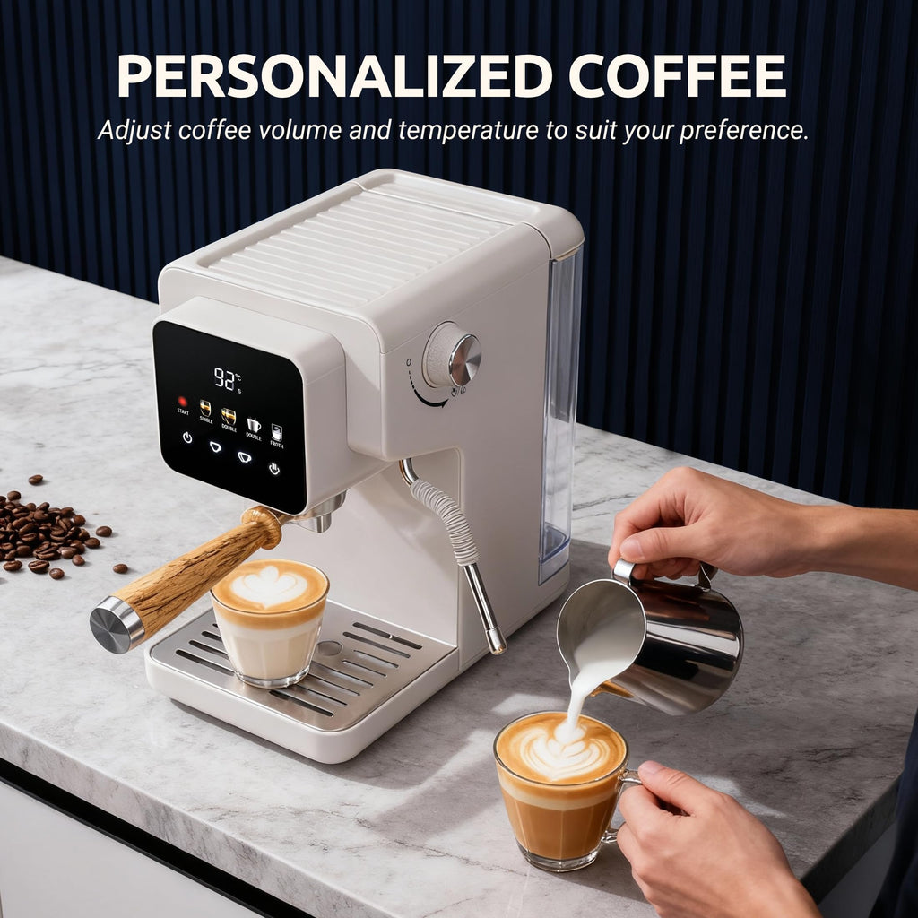 Touchscreen Espresso Machine with Steam Wand, 40.6oz Water Tank