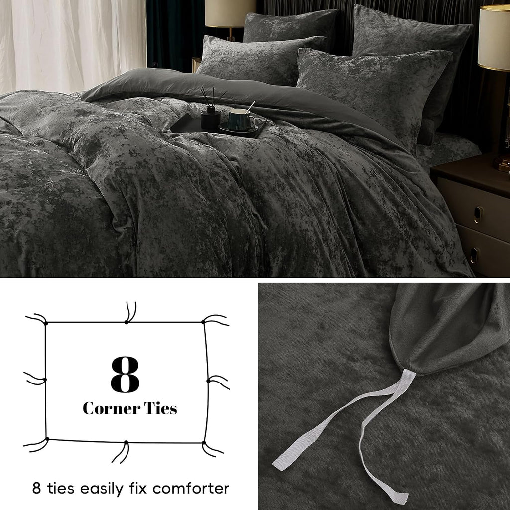 Duvet Cover Set King, 3pcs Ultra Soft Breathable Comforter Cover Set, Luxury Cozy Flannel Duvet Cover