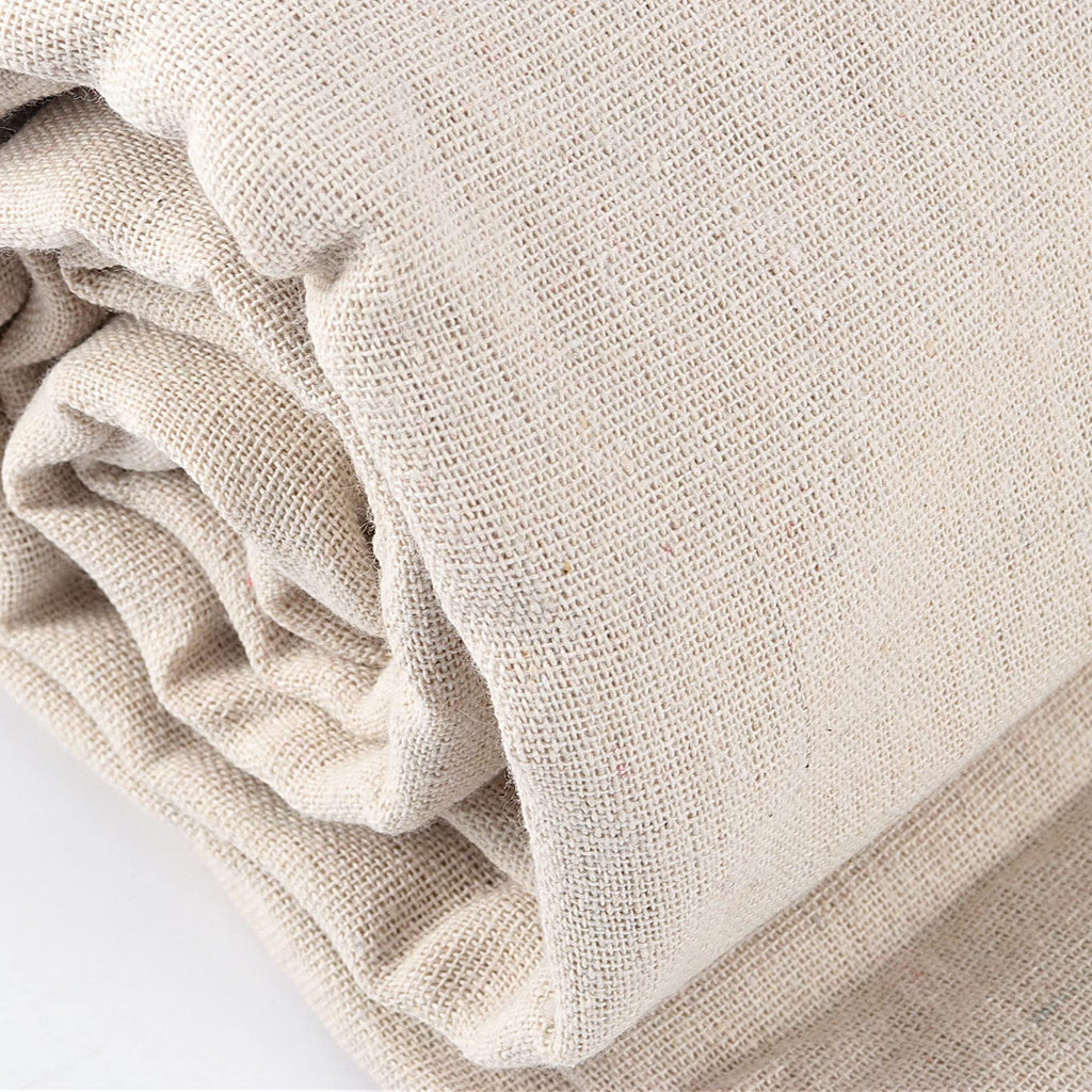 60 Inch Wide by 4 Yard Long Natural Linen Needlework Fabric, Extra Large Plain Solid Color Linen Fabric Cloth by The
