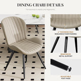 Dining Chairs Set of 2 Modern Fabric Dining Room Chairs Upholstered Dining Chairs with Thick Cushions Metal Legs