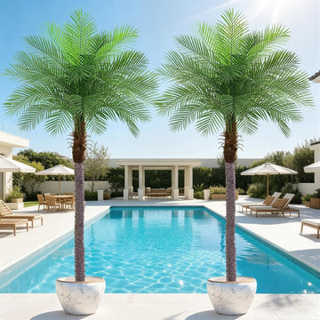 9ft Artificial Phoenix Palm Tree, Faux Coconut Silk Tropical Fake Palm Plant for Indoor Outdoor Home Office Patio