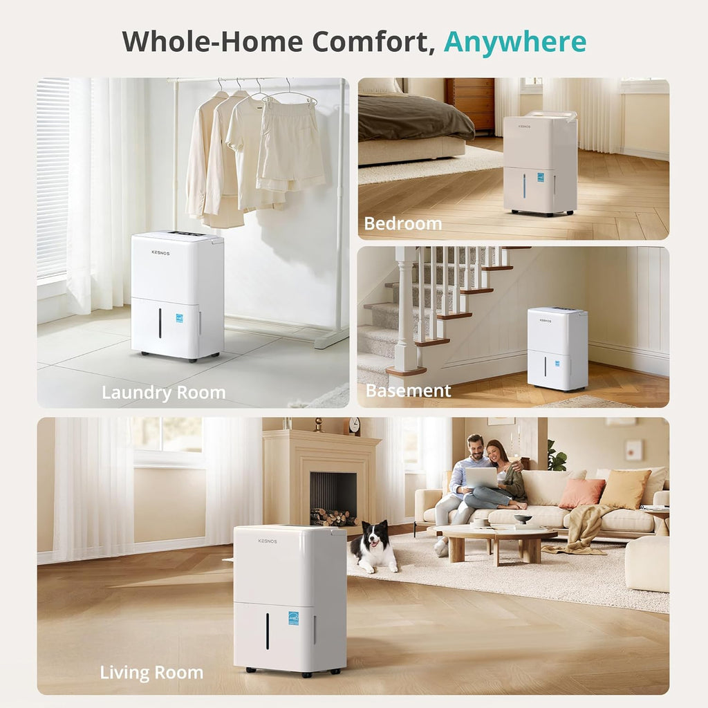 2,500 Sq. Ft. Energy Star 2025 Dehumidifier for Home & Basement, Ideal for Bedroom with Ultra Quiet 36 dB, 0.39