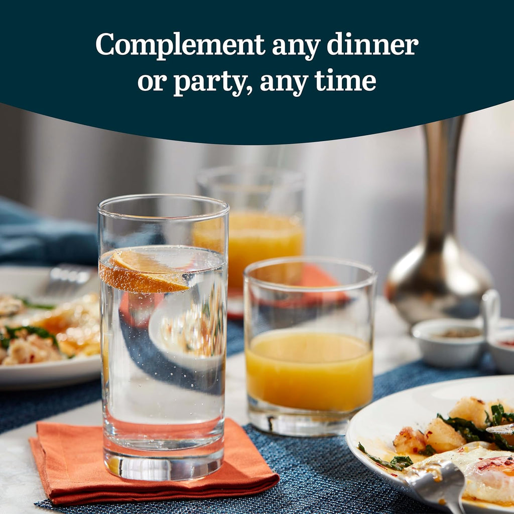 Province Tumbler and Rocks Glass Set, Elegant Drinkware Glasses Set of 16, Tall Drinking Glasses for Everyday Use or