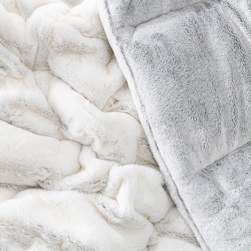 Whiteout Chunky Bunny Coma Inducer Lightweight King Oversize Comforter Set | USA Filled, Frosted Chocolate.