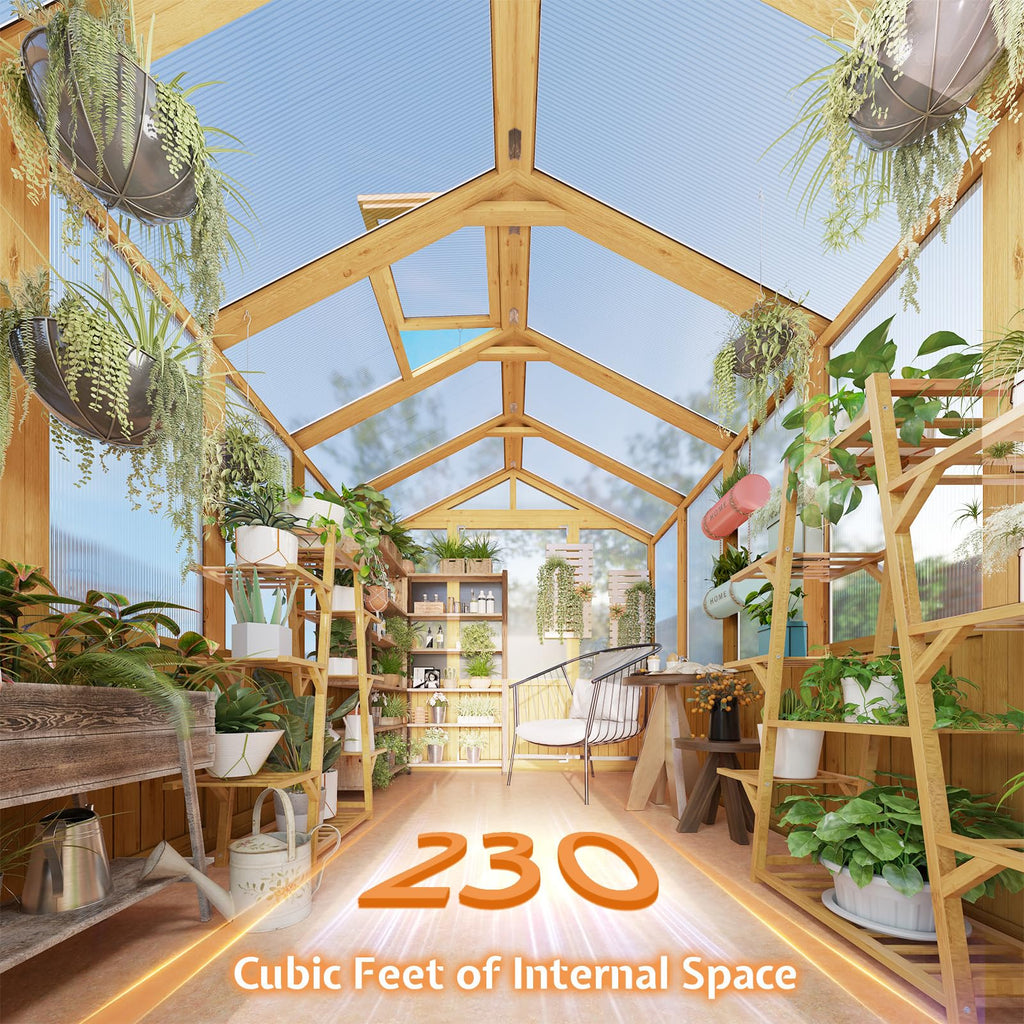 6 x 8-Ft Wooden Greenhouse
