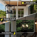Solar Chandelier Outdoor, 14" Farmhouse Waterproof Dimmable  - Image 4