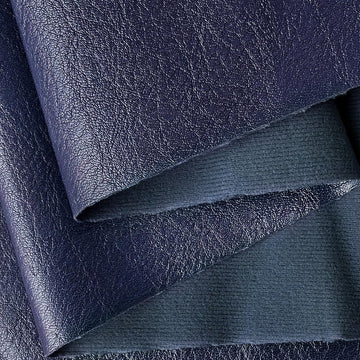 Dark Blue Faux Leather Fabric by Separated Yard, for Crafts, Soft Grain Upholstery Fabric, 36"x54"