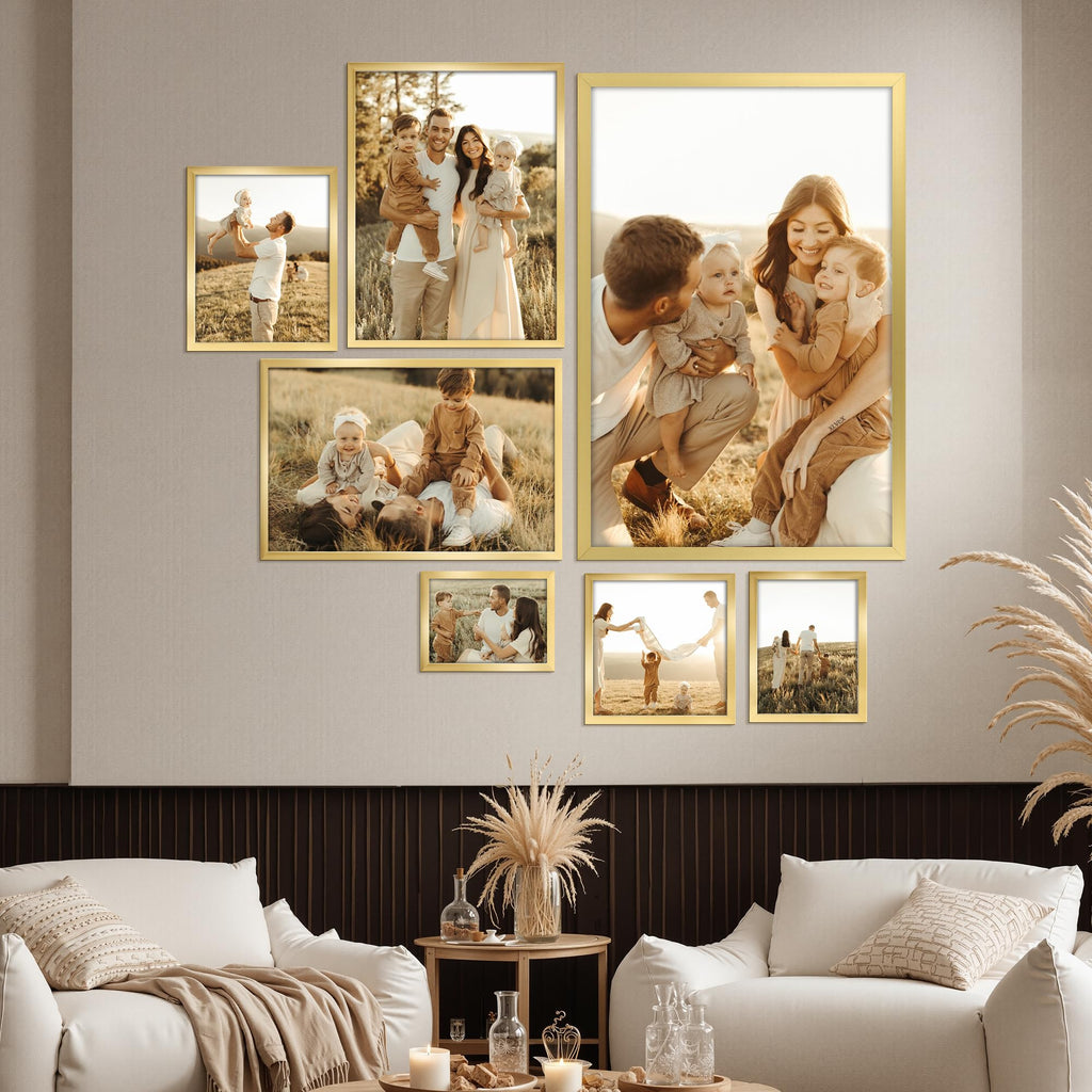 16x24 Picture Frame Gold, Textured Metal Poster Frame 24x16 for Wall Display, Single