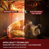 Infrared Air Fryer, 2x Faster Than Traditional Heating*, Large Air Fryer Toaster Oven Combo, 6 Qt Digital Touch Screen