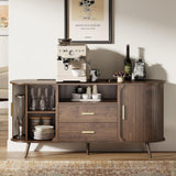 60" Sideboard Buffet Cabinet with Storage, Sliding Door & Adjustable Shelf