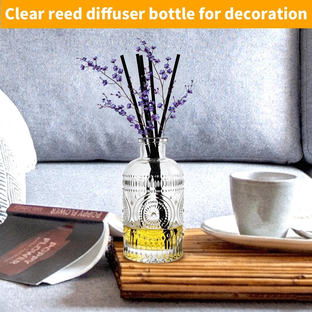 Reed Diffuser Glass Bottles Empty Set of 4 DIY Clear Decorative Bottles Fragrance Vase Jars Oil Diffusers Container