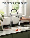 Black Kitchen Faucet with Pull Down Sprayer