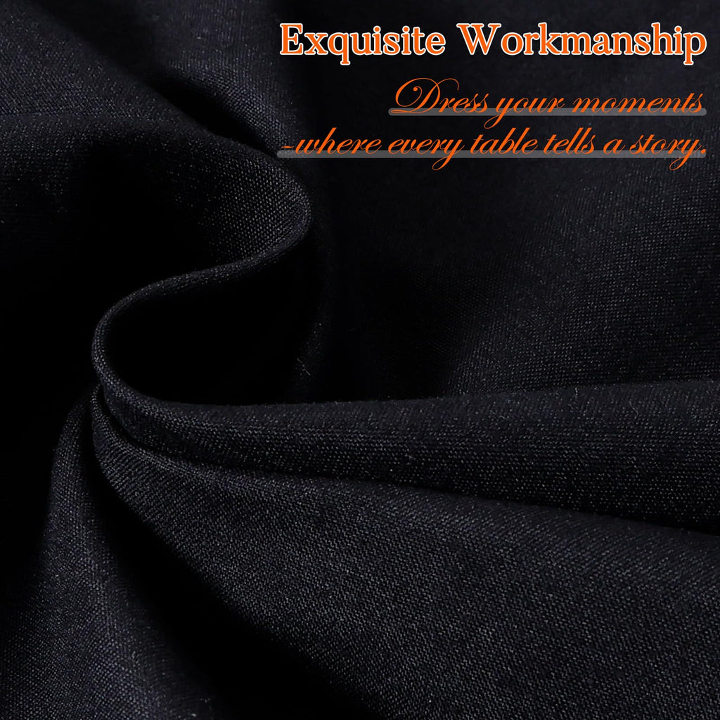10 Pack Round Tablecloths 90 Inch Black for 36"-72" Table