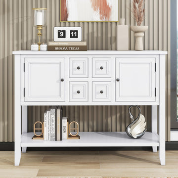 44.5" Solid Wood Sideboard Buffet Cabinet, Entryway Console Table