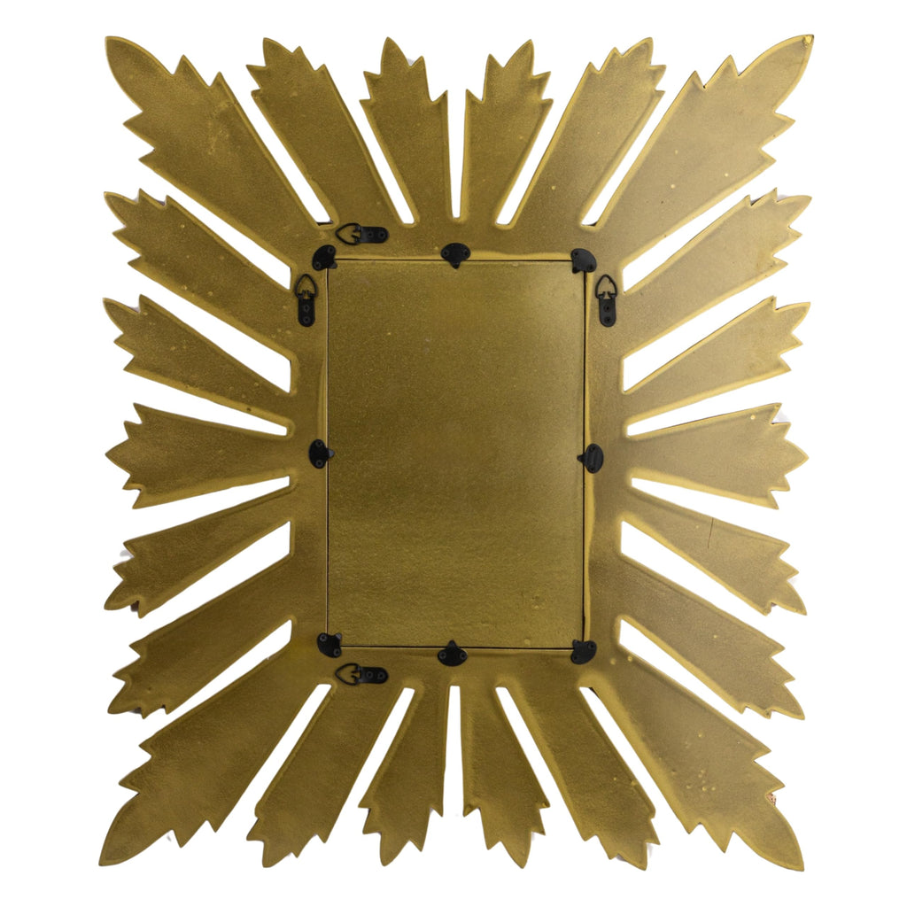 Sunburst Rectangular Wall Mirror, Gold