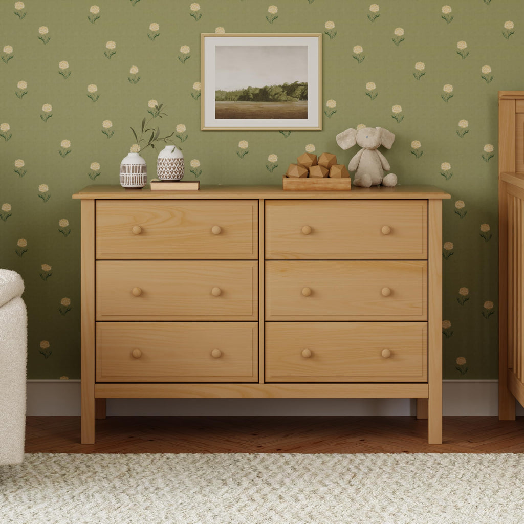 Jayden 6-Drawer Baby Dresser, GREENGUARD Certified, Honey