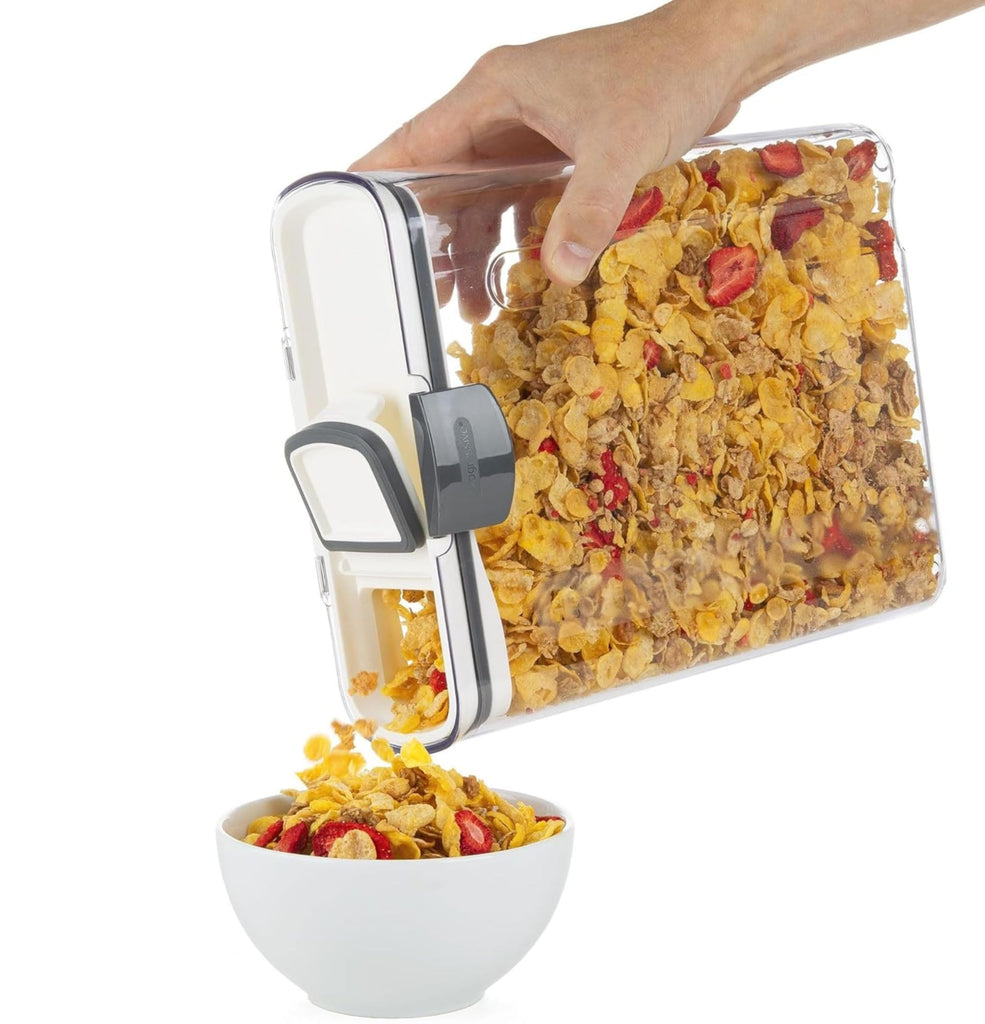 Airtight Food Storage Container Set - Clear Plastic Flour and Sugar Canister Set with Magnetic Accessories