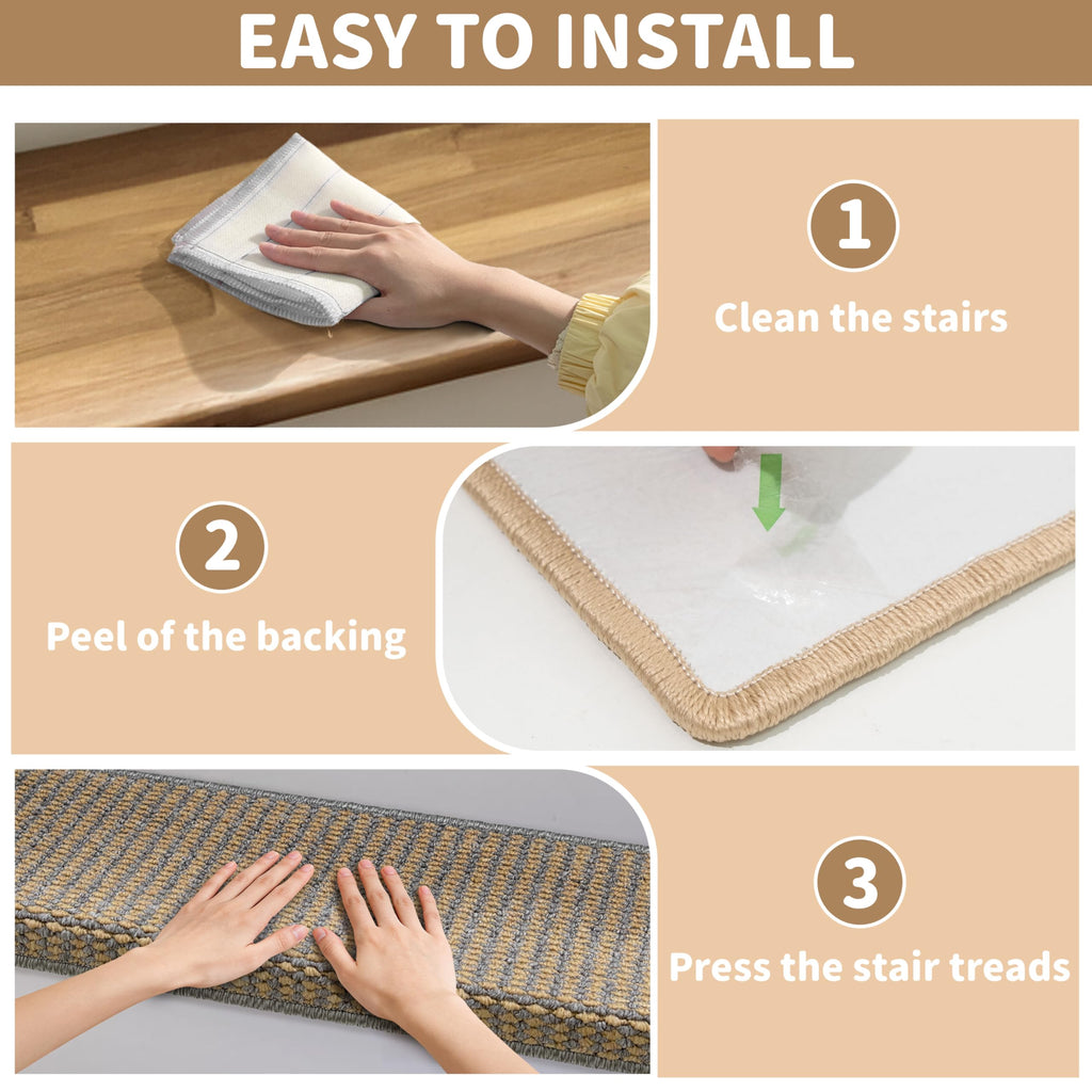 Bullnose Carpet, for Wooden Steps, 2pcs