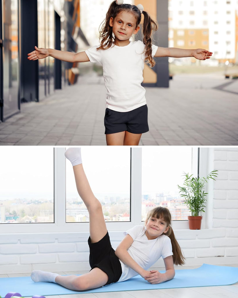 5 Pack Girls Bike Shorts Cotton Cartwheel Shorts Under Dress