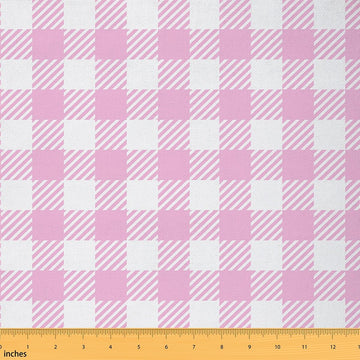Geometric Plaid Fabric by The Yard, Fashion Simple Style Soft Polyester No Stretch, Abstract Art Fabrics Soft Polyester