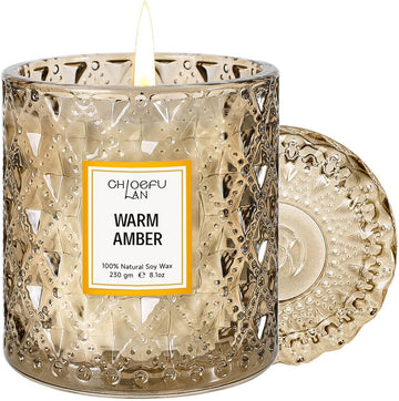 Amber Candles, Luxury Candle Scented, Long Burning Time, Holiday Gifts, All Natural Soy Wax Decorative Candles - Set of 81