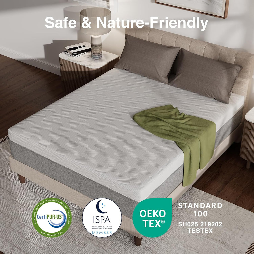 12 Inch Mattress Queen Size, Gel Queen Mattress Memory Foam | Comfort Foam for Pressure Relief & Body Support & Cool