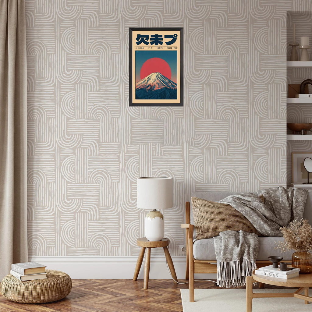 Vintage Japanese Mount Fuji Poster Rising Sun Mountain Landscape Canvas Wall Art Retro Style Nature Scenery Prints