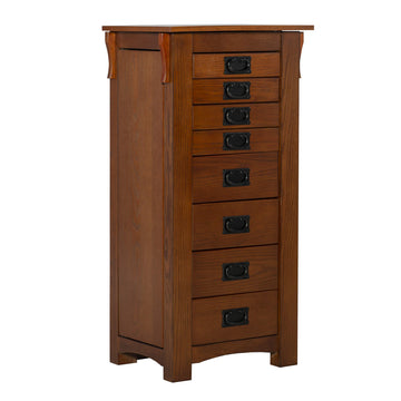 Oak Kat Jewelry Armoire 19.625"L x 15.25"W x 40.625"H