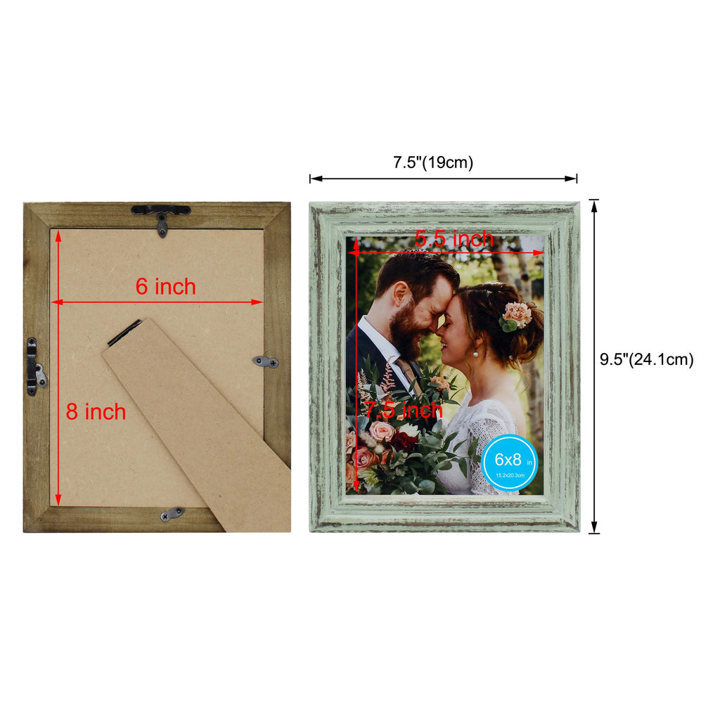 8x6 Picture Frame Made of Solid Wood High Definition Glass Rustic Antique Designs Small Photo Frame for Tabletop