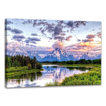 Grand Teton Wall Art National Park Pictures Wall Decor Large Mountain Canvas Art Framed Decor Landscape Poster Living