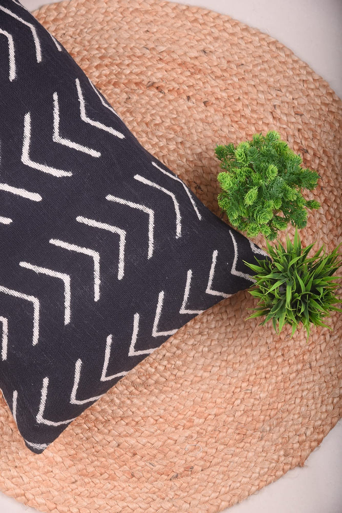Star 14x36 Lumbar Back Rest Pillow Cover Mudcloth Cushion Cover 100% Cotton Pillow Cover Black Rustic Fall Decor