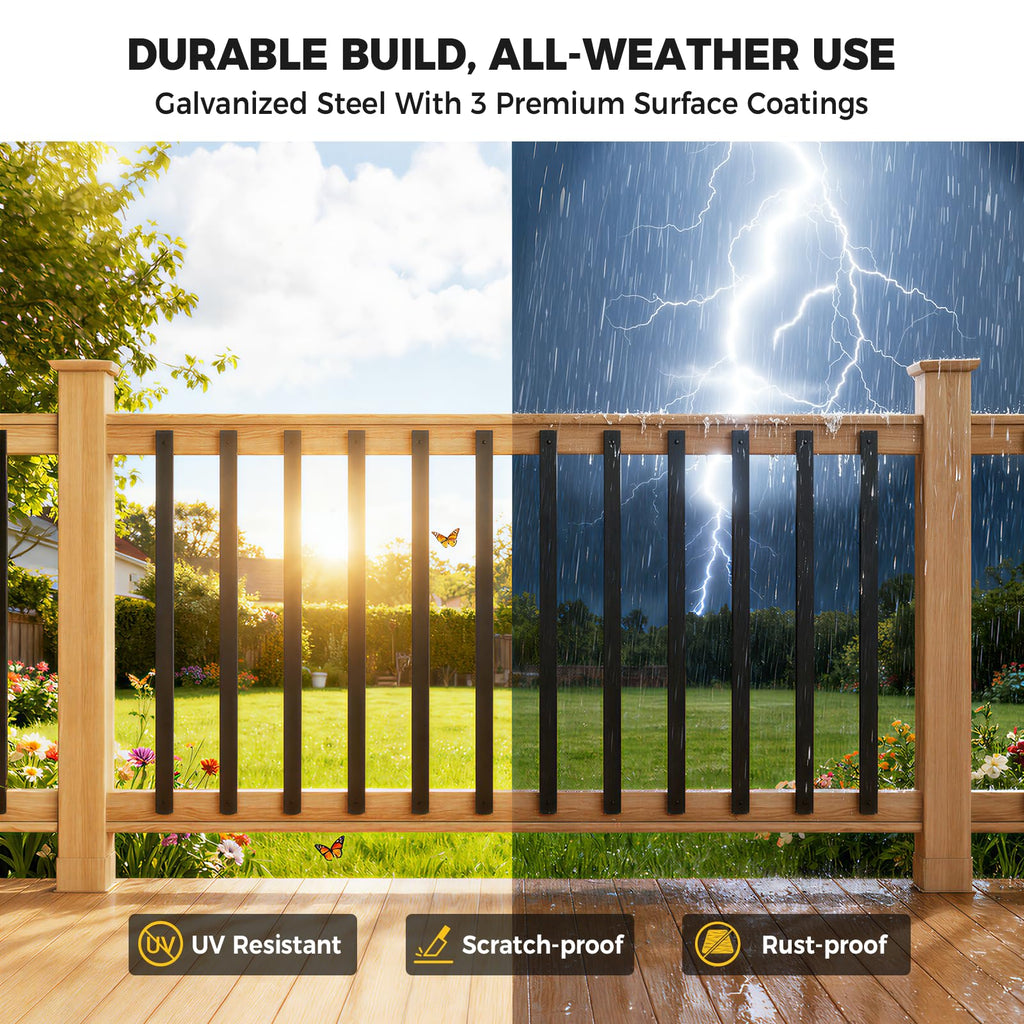 165 Pcs 32"Rectangular Deck Balusters, Straight Spindles Railing Kit