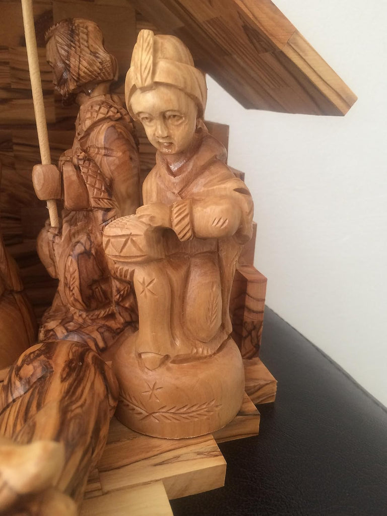 Olive Wood Deluxe Nativity Set (12 Pieces Set)